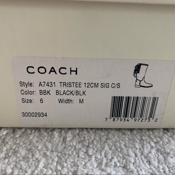 New Coach Tristee Black Sig C Rubber Rain Boots Us Size: 6MB Medium - 6 - Picture 4 of 6